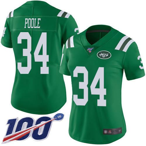 New York Jets Limited Green Women Brian Poole Jersey NFL Football #34 100th Season Rush Vapor Untouchable